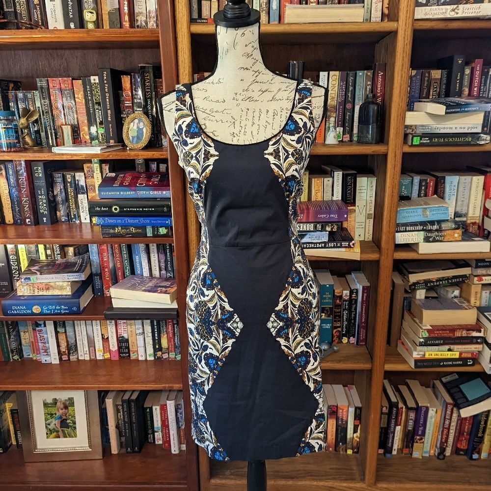 Corly Sleeveless Sheath Dress Side Floral Pattern Sz 8 Nwt